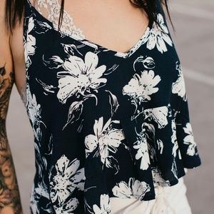 Racerback Floral Tank/ Crop Top
